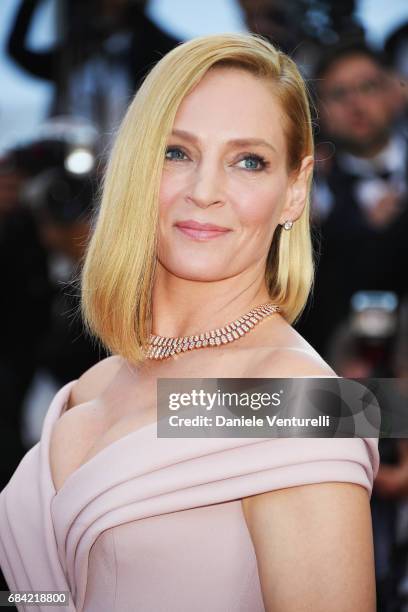 Un Certain Regard jury president Uma Thurman attends the "Ismael's Ghosts " screening and Opening Gala during the 70th annual Cannes Film Festival at...