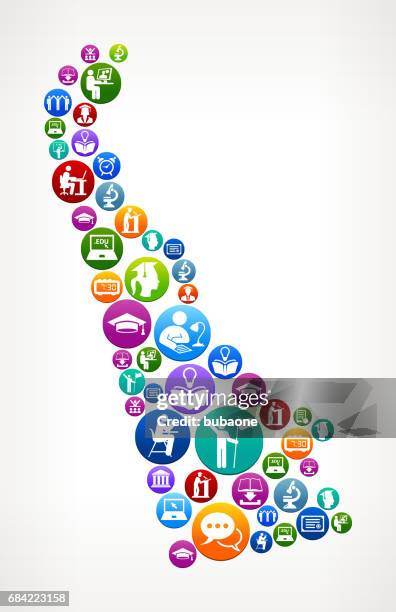 delaware e-learning and college education vector button pattern - delaware state stock illustrations