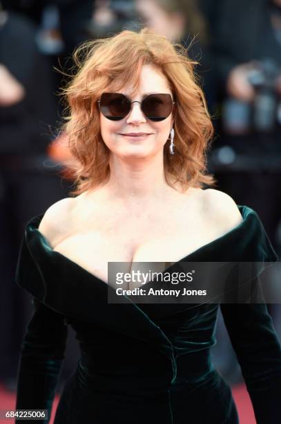 Actress Susan Sarandon attends the "Ismael's Ghosts " screening and Opening Gala during the 70th annual Cannes Film Festival at Palais des Festivals...