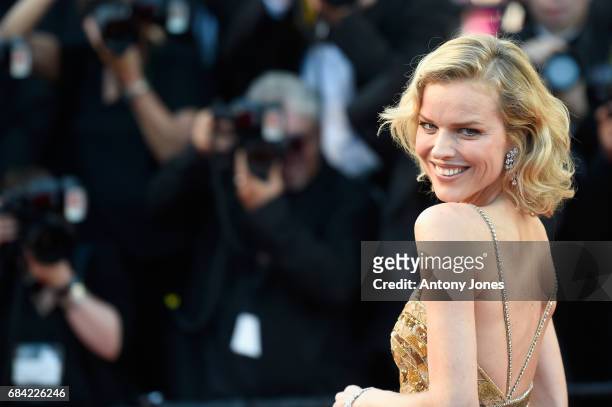 Eva Herzigova attends the "Ismael's Ghosts " screening and Opening Gala during the 70th annual Cannes Film Festival at Palais des Festivals on May...