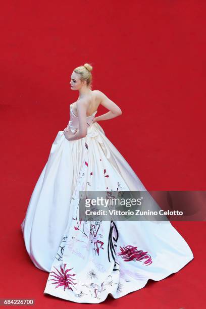 Actress Elle Fanning attends the 'Ismael's Ghosts ' screening and Opening Gala during the Opening Ceremony of the 70th annual Cannes Film Festival at...