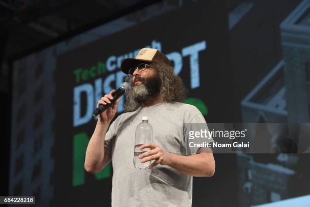 Comedian Judah Friedlander speaks onstage during TechCrunch Disrupt NY 2017 - Day 3 at Pier 36 on May 17, 2017 in New York City.
