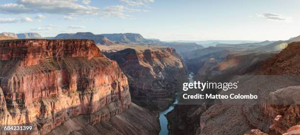 panoramic of grand canyon at sunset, usa - toroweap overlook stock-fotos und bilder