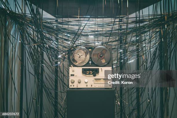 reel-to-reel tape - old computer concept - old fashioned computer stock pictures, royalty-free photos & images