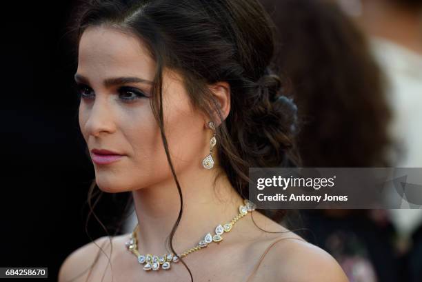 Actress Gianna Simone attends the "Ismael's Ghosts " screening and Opening Gala during the 70th annual Cannes Film Festival at Palais des Festivals...