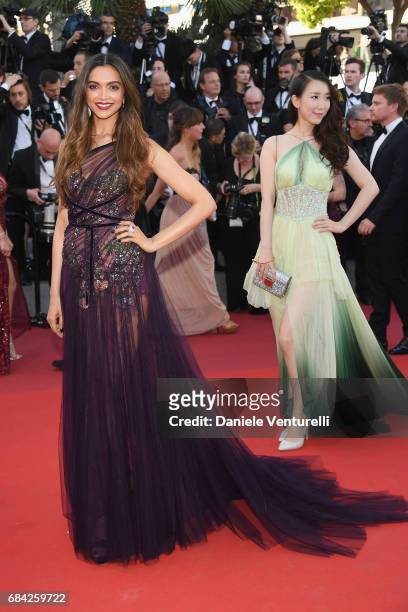 Actress Deepika Padukone attends the "Ismael's Ghosts " screening and Opening Gala during the 70th annual Cannes Film Festival at Palais des...