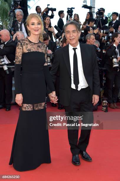 Pascale Louange and Richard Berry attend the "Ismael's Ghosts " screening and Opening Gala during the 70th annual Cannes Film Festival at Palais des...