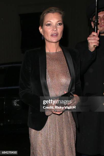 Kate Moss attends Ara Vartanian x Kate Moss - launch party on May 17, 2017 in London, England.