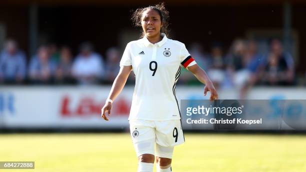 Gia Corley of Germany is seen during the U15 girl's international friendly match between Germany and Netherlands at Getraenke Hoffmann Stadion on May...