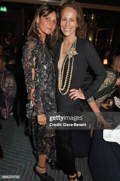 Countess Debonnaire Von Bismarck and Andrea Dellal attend a private dinner celebrating the launch of the KATE MOSS X ARA VARTANIAN collection at...