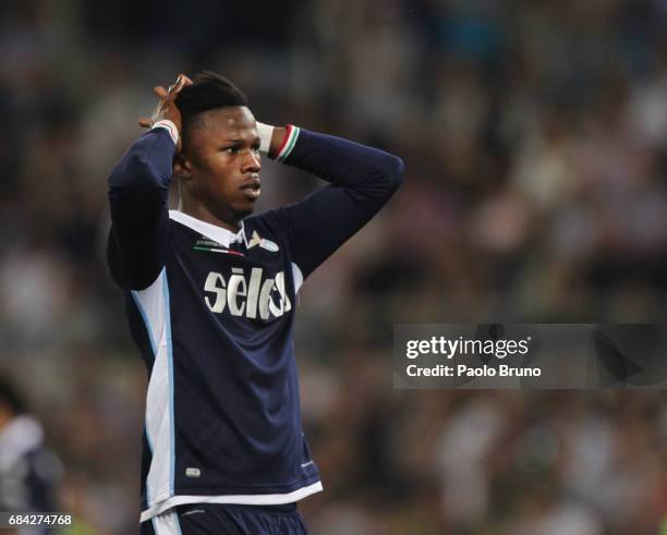 Keita Balde of SS Lazio reacts during the TIM Cup Final match between SS Lazio and Juventus FC at Olimpico Stadium on May 17, 2017 in Rome, Italy.