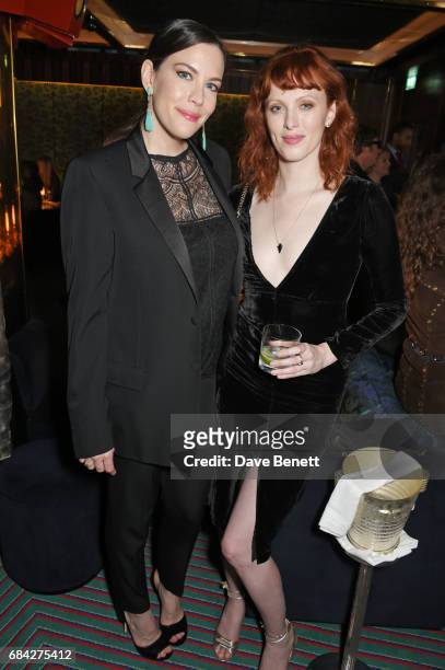 Liv Tyler and Karen Elson attend a private dinner celebrating the launch of the KATE MOSS X ARA VARTANIAN collection at Isabel on May 17, 2017 in...