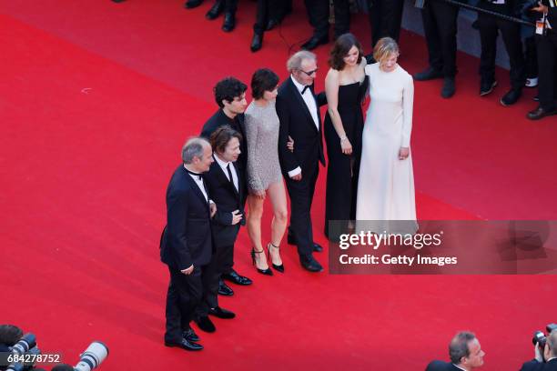 Actors Hippolyte Girardot, actor Mathieu Amalric and Louis Garrel, actress Charlotte Gainsbourg, director Arnaud Desplechin and actresses Alba...