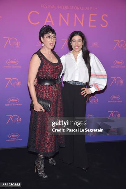 Rossy de Palma and Blanca Li attend the Opening Gala Dinner during the 70th annual Cannes Film Festival at Palais des Festivals on May 17, 2017 in...