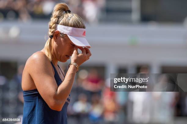 Angelique Kerber looks dejected during the match between Angelique Kerber vs Anett Kontaveit at the Internazionali BNL d'Italia 2017 at the Foro...