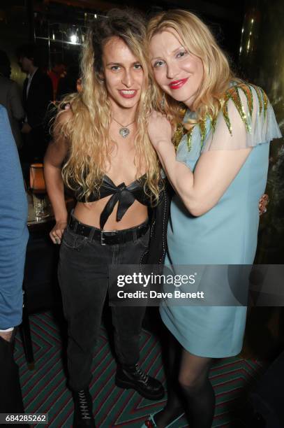 Alice Dellal and Courtney Love attend a private dinner celebrating the launch of the KATE MOSS X ARA VARTANIAN collection at Isabel on May 17, 2017...