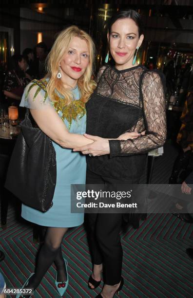 Courtney Love and Liv Tyler attend a private dinner celebrating the launch of the KATE MOSS X ARA VARTANIAN collection at Isabel on May 17, 2017 in...