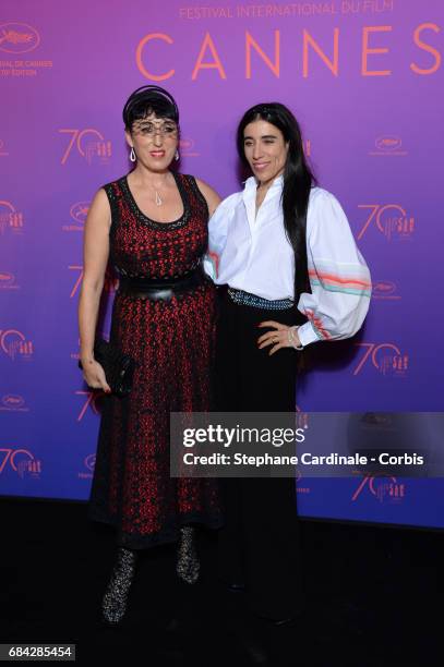 Rossy de Palma and Blanca Li attend the Opening Gala Dinner during the 70th annual Cannes Film Festival at Palais des Festivals on May 17, 2017 in...