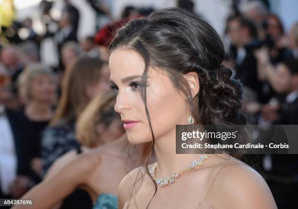 Gianna Simone attends the "Ismael's Ghosts " screening and Opening Gala during the 70th annual Cannes Film Festival at Palais des Festivals on May...