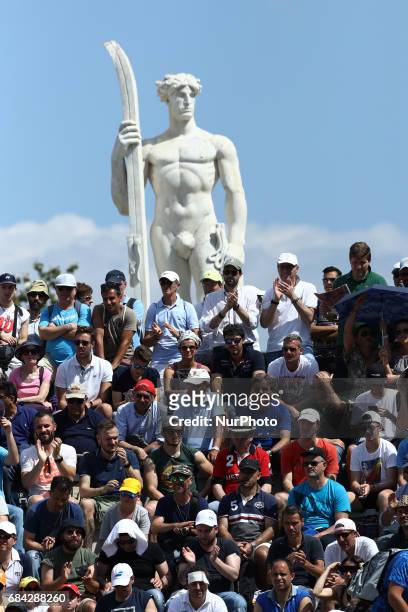 Tennis ATP Internazionali d'Italia BNL Second Round Fans looking at the match under the statues of the Pierangeli court at Foro Italico in Rome,...