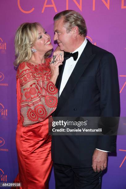 Princess Camilla of Bourbon-Two Sicilies and Prince Charles of Bourbon-Two Sicilies attend the Opening Gala Dinner during the 70th annual Cannes Film...
