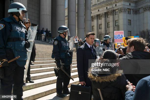 Sanctuary" Episode 1822 -- Pictured: Mariska Hargitay as Lieutenant Olivia Benson, Raul Esparza as A.D.A. Rafael Barba --