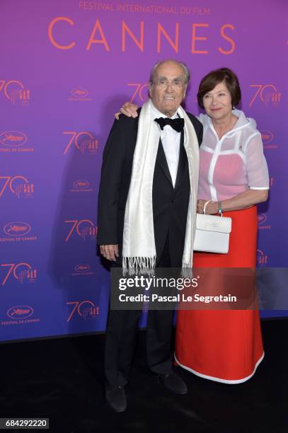 Actress Macha Meril and music composer Michel Legrand attend the Opening Gala Dinner during the 70th annual Cannes Film Festival at Palais des...