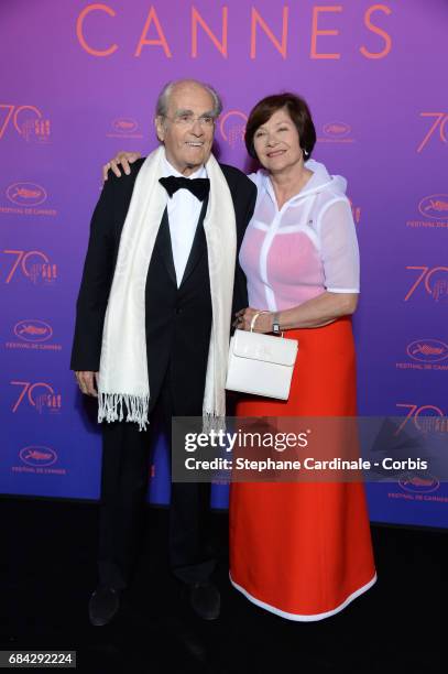 Actress Macha Meril and music composer Michel Legrand attend the Opening Gala Dinner during the 70th annual Cannes Film Festival at Palais des...