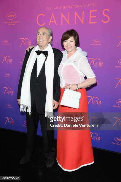 Actress Macha Meril and music composer Michel Legrand attend the Opening Gala Dinner during the 70th annual Cannes Film Festival at Palais des...