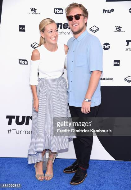 Meredith Hagner and John Early attend the Turner Upfront 2017 arrivals on the red carpet at The Theater at Madison Square Garden on May 17, 2017 in...