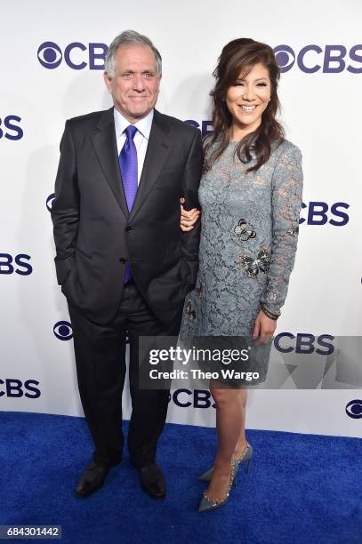 Chairman of the Board, President, and Chief Executive Officer of CBS Corporation Les Moonves and Julie Chen attend the 2017 CBS Upfront on May 17,...