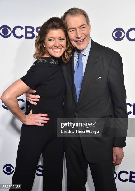 Norah O'Donnell and Charlie Rose attend the 2017 CBS Upfront on May 17, 2017 in New York City.