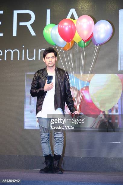 Singer Jay Chou attends the endorsement event of SONY Xperia XZ Premium on May 17, 2017 in Taipei, Taiwan of China.