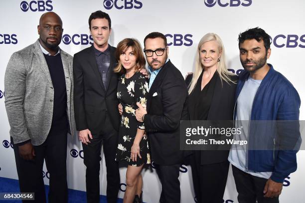 Richard T. Jones, Blake Lee, Natalia Tena, Jeremy Piven, Monica Potter and Jake Matthews attend the 2017 CBS Upfront on May 17, 2017 in New York City.