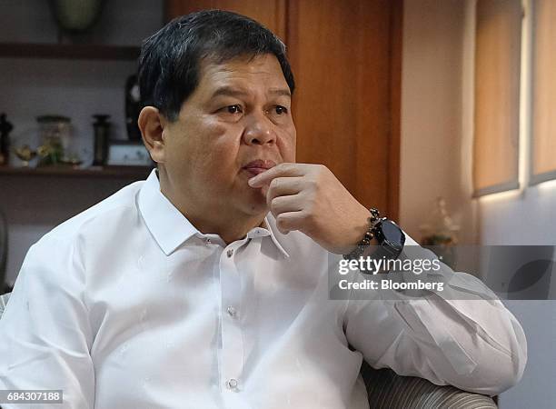 Nestor Espenilla, deputy governor of the Bangko Sentral ng Pilipinas, pauses during a Bloomberg Television interview in Manila, the Philippines, on...