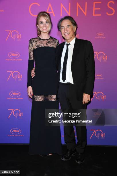 Pascale Louange and Richard Berry attends the Opening Gala dinner during the 70th annual Cannes Film Festival at Palais des Festivals on May 17, 2017...