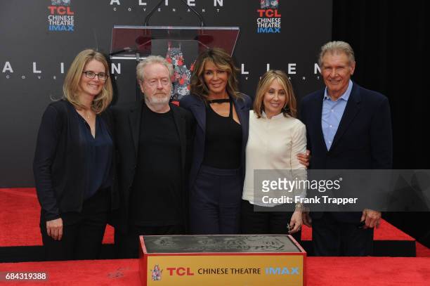 Vice Chairman and President of Production for 20th Century Fox Emma Watts, Sir Ridley Scott, wife Giannina Facio, Chairman and CEO of 20th Century...