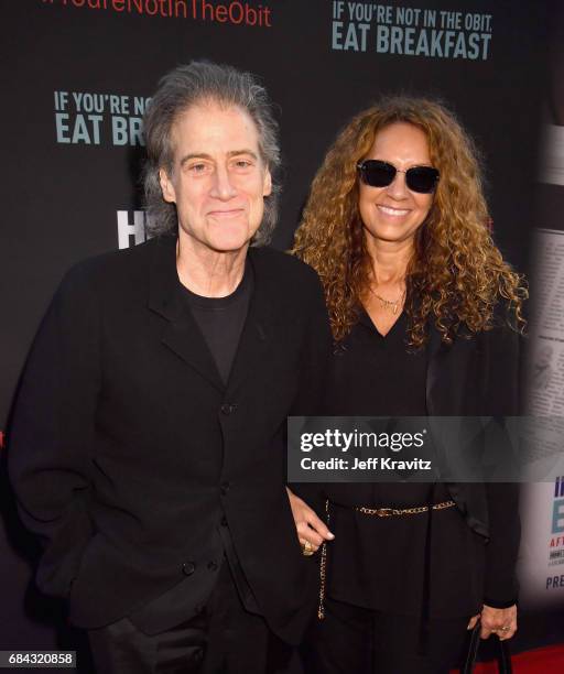 Richard Lewis and Joyce Lapinsky at the LA Premiere of "If You're Not In The Obit, Eat Breakfast" from HBO Documentaries on May 17, 2017 in Beverly...