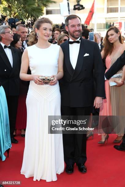 Princess Stephanie of Luxembourg and Prince Guillaume of Luxembourg attend the "Ismael's Ghosts " screening and Opening Gala during the 70th annual...