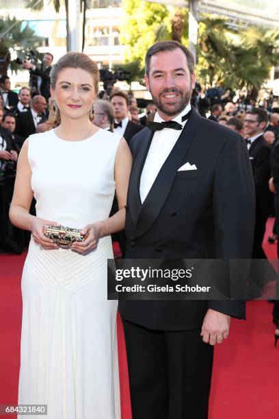 Princess Stephanie of Luxembourg and Prince Guillaume of Luxembourg attend the "Ismael's Ghosts " screening and Opening Gala during the 70th annual...