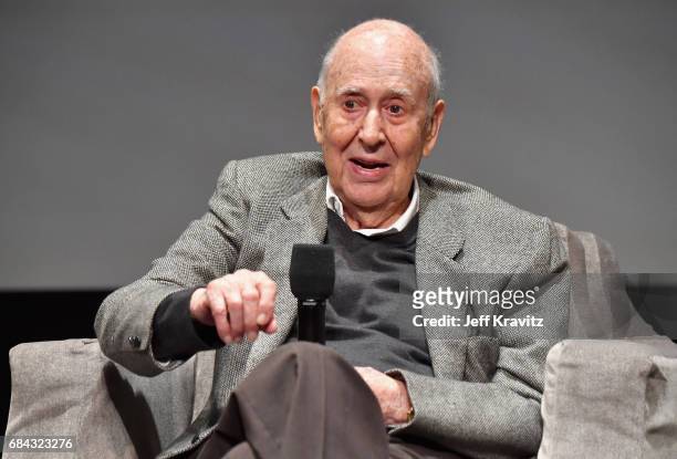Carl Reiner speaks onstage at the LA Premiere of "If You're Not In The Obit, Eat Breakfast" from HBO Documentaries on May 17, 2017 in Beverly Hills,...