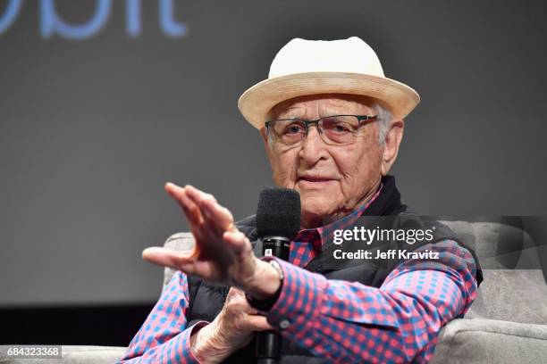 Norman Lear speaks onstage at the LA Premiere of "If You're Not In The Obit, Eat Breakfast" from HBO Documentaries on May 17, 2017 in Beverly Hills,...