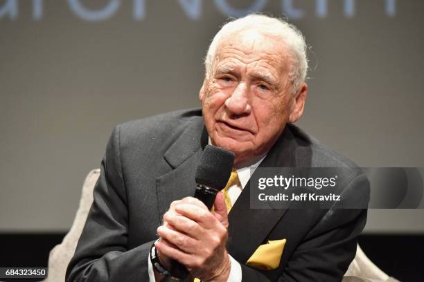 Mel Brooks speaks onstage at the LA Premiere of "If You're Not In The Obit, Eat Breakfast" from HBO Documentaries on May 17, 2017 in Beverly Hills,...