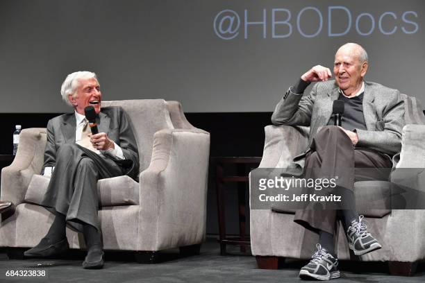 Dick Van Dyke and Carl Reiner speak onstage at the LA Premiere of "If You're Not In The Obit, Eat Breakfast" from HBO Documentaries on May 17, 2017...