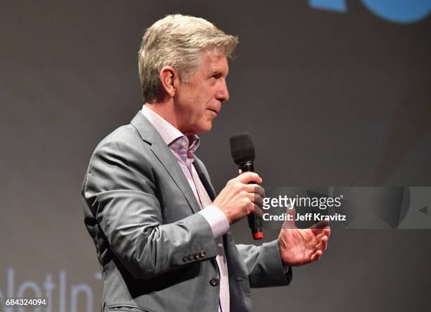 Tom Bergeron speaks onstage at the LA Premiere of "If You're Not In The Obit, Eat Breakfast" from HBO Documentaries on May 17, 2017 in Beverly Hills,...