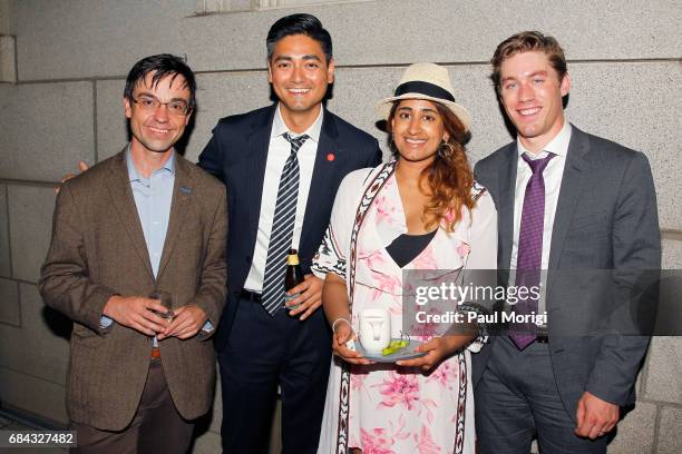 Matthew Farwell, Aftab Pureval, Anisha Rao and Jens Sutmoller attend the Washington DC Screening of "War Machine" at Landmark E Street Cinema on May...