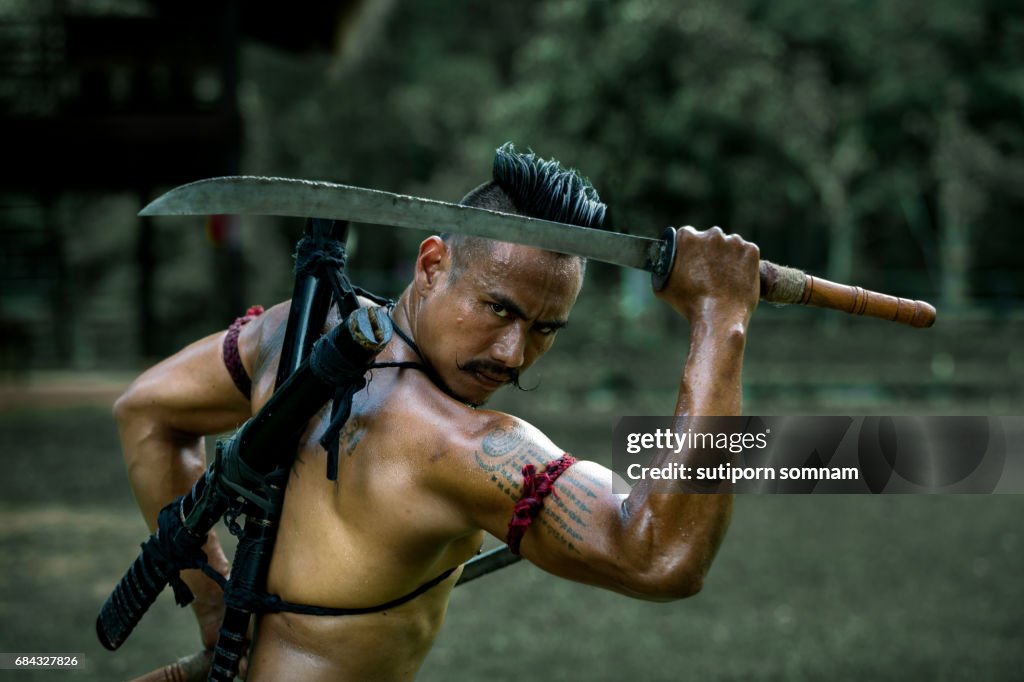 Ancient warrior man of soldier of Bang Rachan