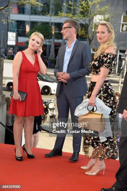 Iris Mareike Steen, Clemens Loehr and Eva Mona Rodekirchen attend the 25th anniversary party of the TV show 'GZSZ' on May 17, 2017 in Berlin, Germany.