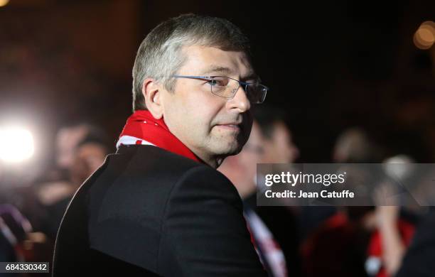 President of AS Monaco Dmitri Rybolovlev during the French League 1 Championship title celebration following the French Ligue 1 match between AS...