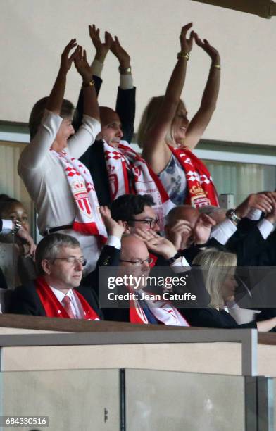 Prince Albert II of Monaco attends the French Ligue 1 match between AS Monaco and AS Saint-Etienne at Stade Louis II on May 17, 2017 in Monaco,...